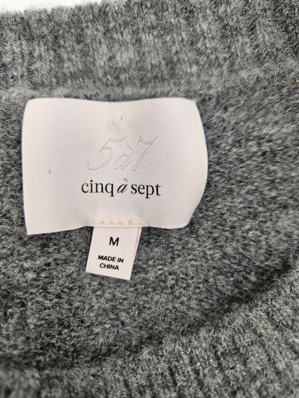 Cinq a Sept Carlota Wool Blend Layered Sweater Womens M Grey White - Picture 4 of 6